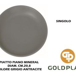 Piatto Plastica Mineral Piano Cm.21 Antracite-8024854190764