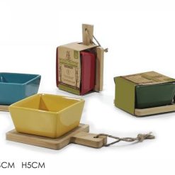 Tegamino Su Base Bamboo Cm.10X14X5H 4 Ass.-8015361322380