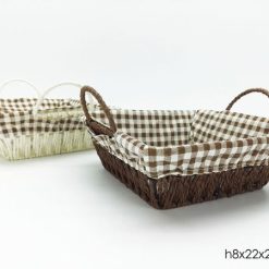 Cestino Quadrato Metallo Foderato Cm.22X22X8H Ass.-8015361091293