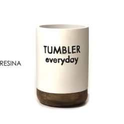 Bicchiere Portaspazzolini Poliresina Bianco-8015361991364