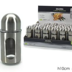 Saliera Acciaio Vetro Cm.10-8015361967482