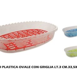Cestino Plastica Ovale Con Griglia Lt.3 Cm.33