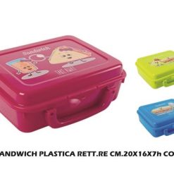 Portasandwich Plastica Rett.Re Cm.20X16X7H Col. Ass.-8429429167798