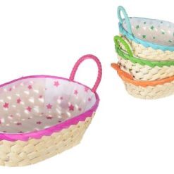Cestino Paglia Ovale Foderato Col. Ass.-8422102529647