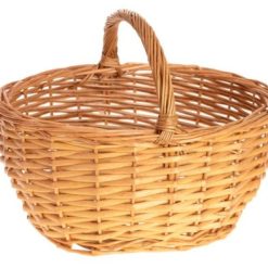 Paniere Vimini Ovale Con Manico Miele-8422102587579