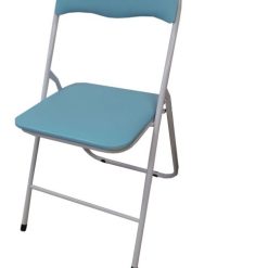 Sedia Metallo Pieghevole Bianco/Azzurra-8422102644418