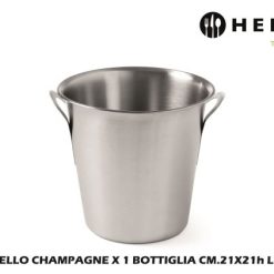 Secchiello Champagne X 1 Bottiglia Acciaio Cm.21X21H Lt.3