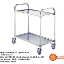 Carrello Portavivande A 2 Piani Piatti Cm.85X-8056518691461
