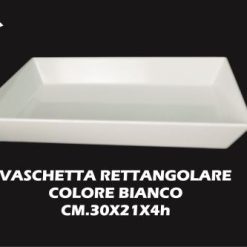 Vaschetta Melamina Rett.Re Bianca Cm.30X21X4H-8054408037177