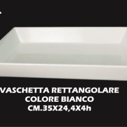 Vaschetta Melamina Rett.Re Bianca Cm.35X24
