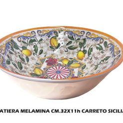 Insalatiera Melamina Cm.32X11H Carretto Siciliano-8055684930022