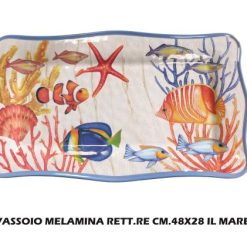 Vassoio Melamina Rett.Re Cm.48X28 Il Mare-8055684930237