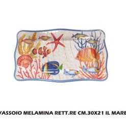 Vassoio Melamina Rett.Re Cm.30X21 Il Mare-8055684930251