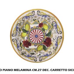 Piatto Melamina Piano Cm.27 Carretto Siciliano-8055684930299