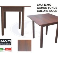 Tavolo Ristorante Cm.140X90 Noce Gambe Tonde-
