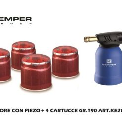 Saldatore C/Piezo + 4 Cartucce Gr.190 Art.Ke2019Sets-8008004123246