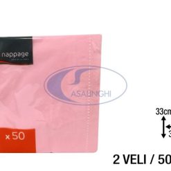 Tovaglioli 2 Veli Cm.33X33 Rosa Confetto P.50-3353890720549