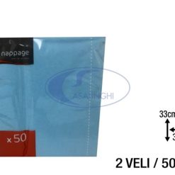 Tovaglioli 2 Veli Cm.33X33 Azzurro P.50-3353890720716