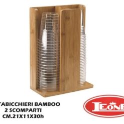 Portabicchieri Bamboo 2 Scomparti Cm.21X11X30 Miel-8024112101051
