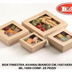 Box Finestra Avana/Bianco Set 25 Pz. Cm.14X14X5H Ml.1000-8024112002471