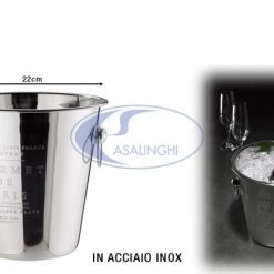 Secchiello Champagne X 1 Bottiglia Acciaio Cm.22X20H-8024112007018