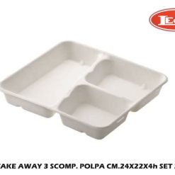 Box Take Away 3 Scomp. Polpa Cm.24X22X4H Set 25 Pz.-8024112020543