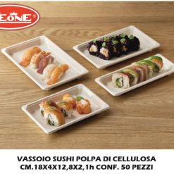 Vassoio Sushi Polpa Di Cellulosa Set 50 Pz. Cm.18