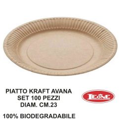 Piatto Kraft Cm.23 Set 100 Pz. Avana-8024112011961
