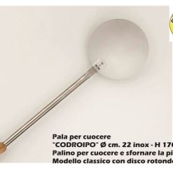 Pala X Cuocere Cm.22X170H Inox Manico Legno-8018494000804