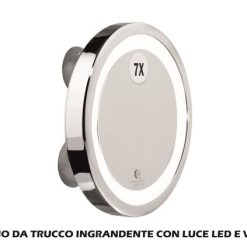 Specchio Da Trucco Ingrandente Con Luce Led E Ventose-8033011320906