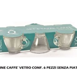 Tazzine Caffe' Vetro Conf.6 Pz. Trasparenti-8034052200547