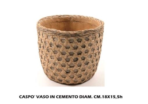 Vaso In Cemento Grande Diam. Cm.18X15