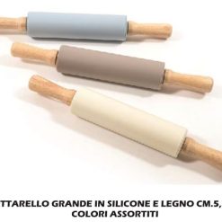Mattarello Grande In Silicone E Legno Cm.5