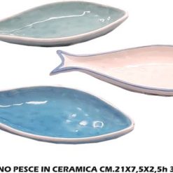 Piattino Pesce In Ceramica Cm.21X7