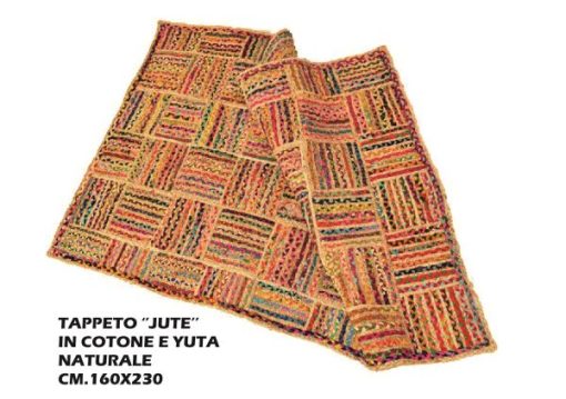 Tappeto Cotone E Juta ''Jute'' Cm.160X230 Naturale-8034052702270