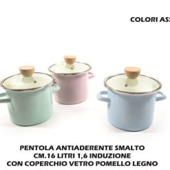 Pentola Antiaderente Smalto Cm.16 Lt.1