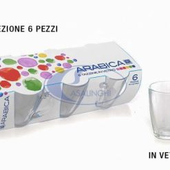 Tazzine Caffe' Vetro Cf. 6 Pz. S/Piatt.-8034052204583