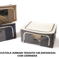 Scatola Armadi Tessuto Cm.50X40X22H Con Cerniera-8034052406352