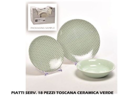 Piatti Serv. 18 Pz. Toscana Ceramica Col. Verde-8034052707138