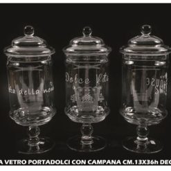 Alzata Vetro Portadolci Con Campana Cm.13X36H Dec. Ass.-8034052507684