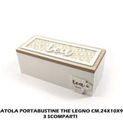 Scatola Portabustine The Legno Cm.24X10X9H 3 Scomparti-8034052515405