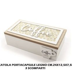 Scatola Portacapsule Legno Cm.24X12