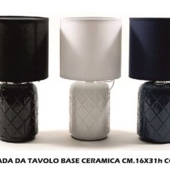 Lampada Da Tavolo Base Ceramica Cm.16X31H Col. Ass.-8034052717656