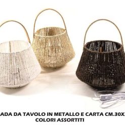 Lampada Da Tavolo In Metallo E Carta Cm.30X23H Ass.-8034052718073