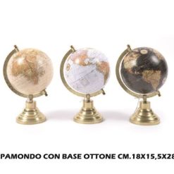 Mappamondo Con Base Ottone Cm.18X15