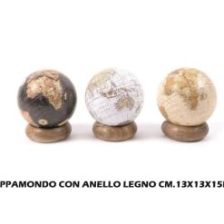 Mappamondo Con Anello Legno Cm.13X13X15H-8034052318488