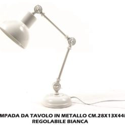 Lampada Da Tavolo In Metallo Cm.28X13X44H Regolabile-8034052519748