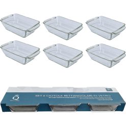 Ciotoline Vetro Conf 6 Pz. Rett.Ri Cm.7,5X13X3,7H
