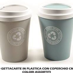Cestino Gettacarte Plastica Con Coperchio Cm.25X32H Col. Ass-8034052422017