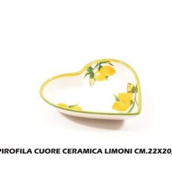 Pirofila Cuore Ceramica Limoni Cm.22X20